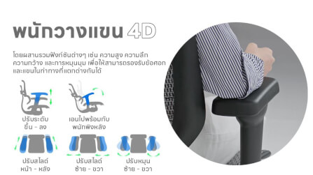เก้าอี้เพื่อสุขภาพ DF PROCHAIR รุ่น Ergo Elite Ultra Plus สีเทา_10
